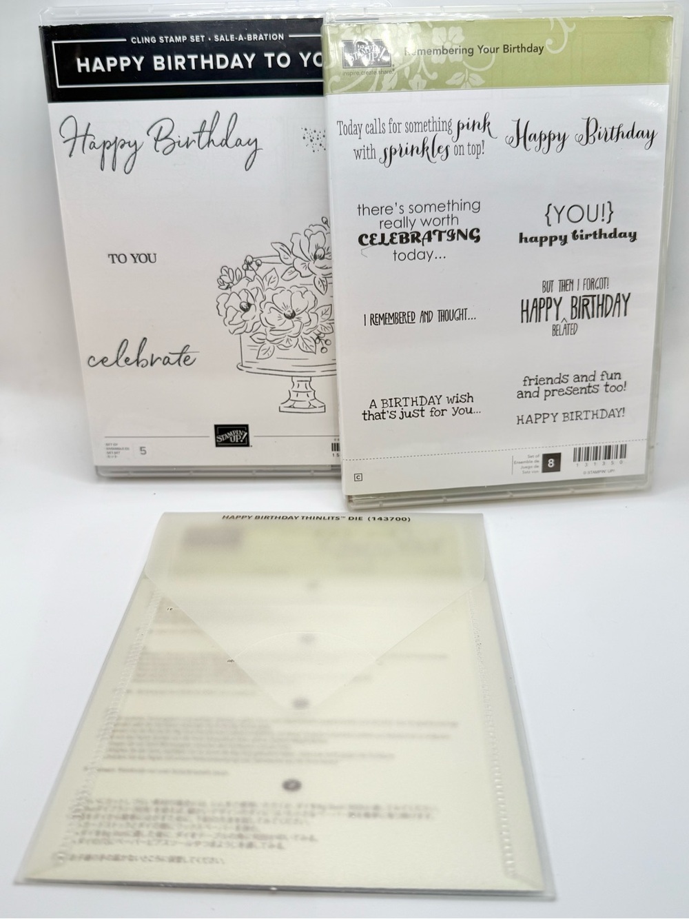 Stampin' Up! Birthday Sentiment Clear Stamp Sets & thinlits die 143700